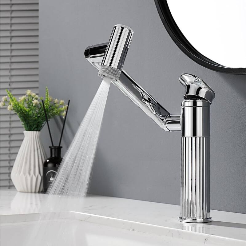 Lefton Rotatable Bathroom Faucet with Temperature Display in Fahrenheit with 2 Water Modes, BF2208-PRO
