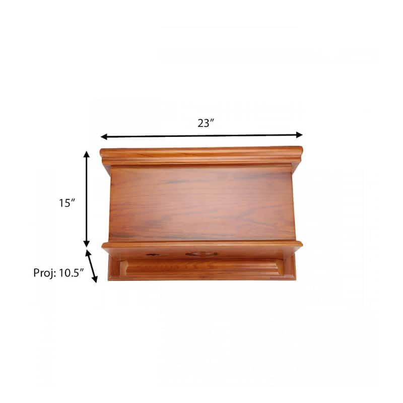 Light Mahogany Wooden Flat Front Panel High Tank Toilet Part Tank Only