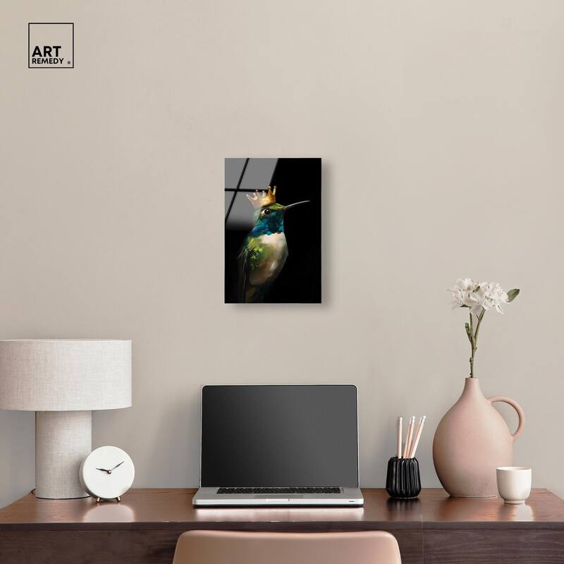 Crowned Azure Bird II Acrylic by Art Remedy, Ready to Hang