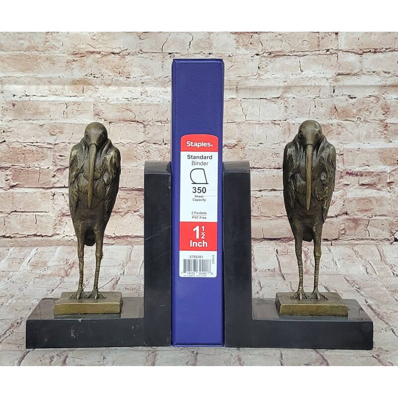 Salvador Dali Pair Pelican Bookends Book Ends Bronze Bird Lover Sculpture Statue