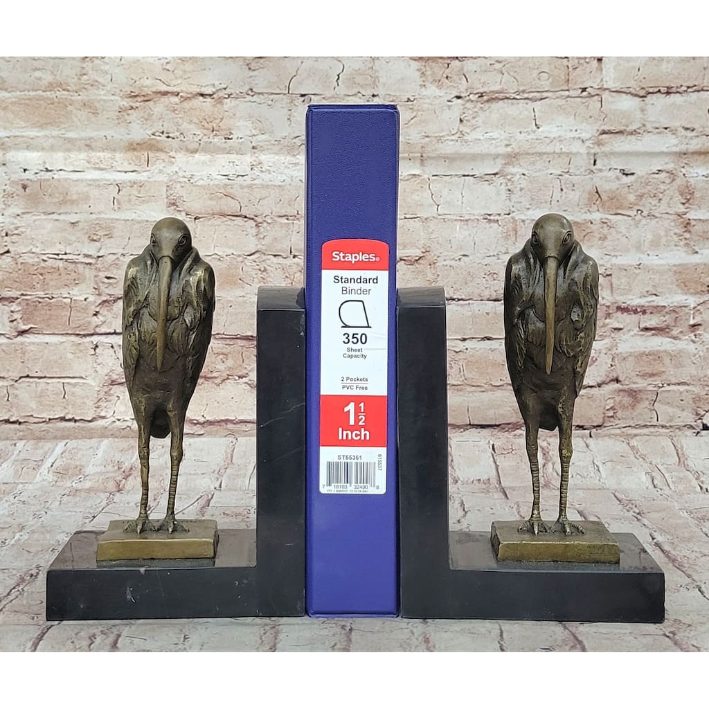 Salvador Dali Pair Pelican Bookends Book Ends Bronze Bird Lover Sculpture Statue
