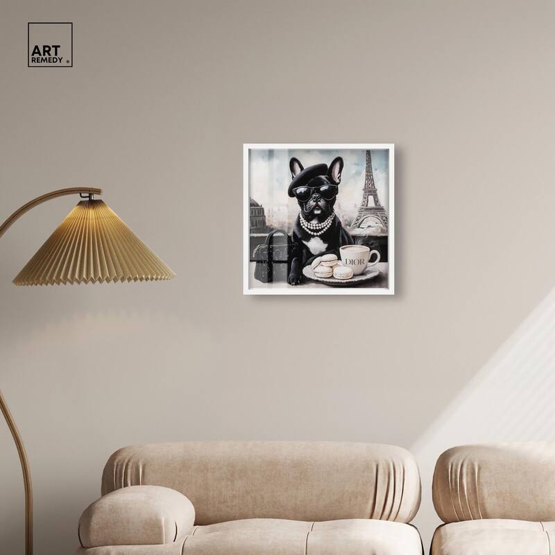 Frenchie in Paris Treats Shadowbox by Art Remedy