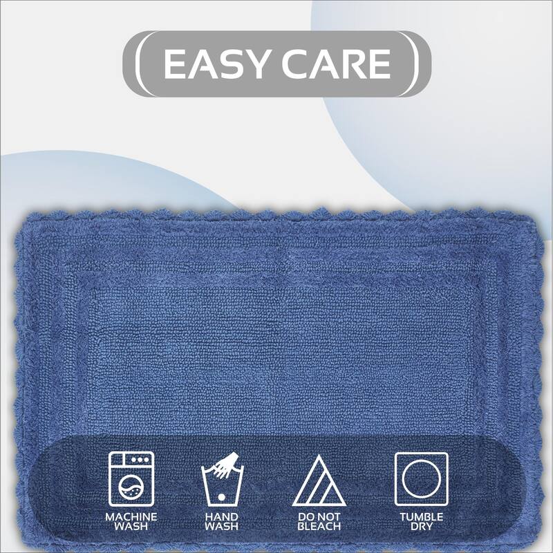 Better Trends Bath Rugs Set 100% Cotton Soft & Water Absorbent Tufted Bathroom Rug for Shower, Sink Bath Mats Lilly Crochet