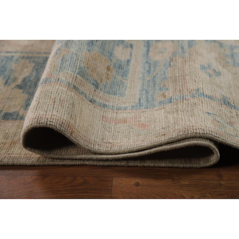 Vegetable Dye Oushak Turkish Area Rug Handmade Wool Carpet - 8'10"x 11'11"