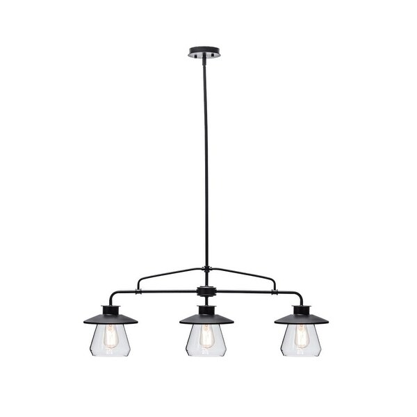 Globe Electric 64845 Vintage 3-Light Linear Chandelier - Oil Rubbed