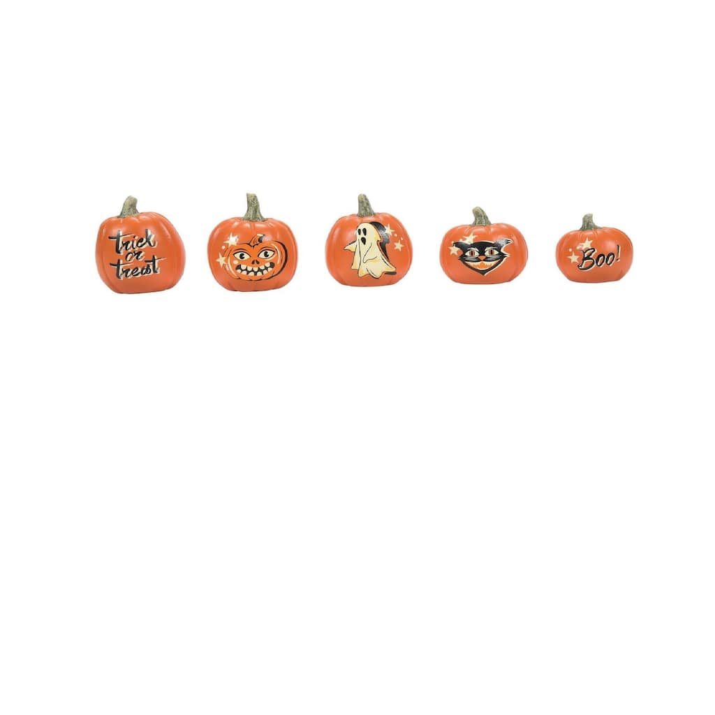 Department 56 Village Halloween Accessories Vintage Pumpkins Set of 5