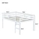 preview thumbnail 16 of 16, Rubber Wood Full Loft Bed with Ladder
