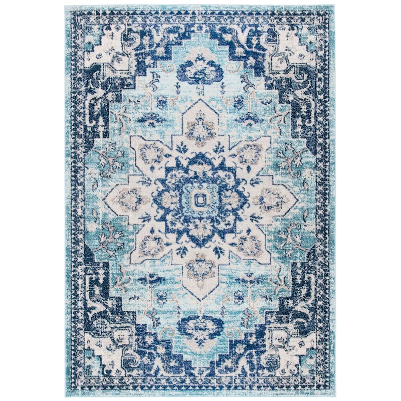 SAFAVIEH Madison Diederike Boho Medallion Distressed Rug