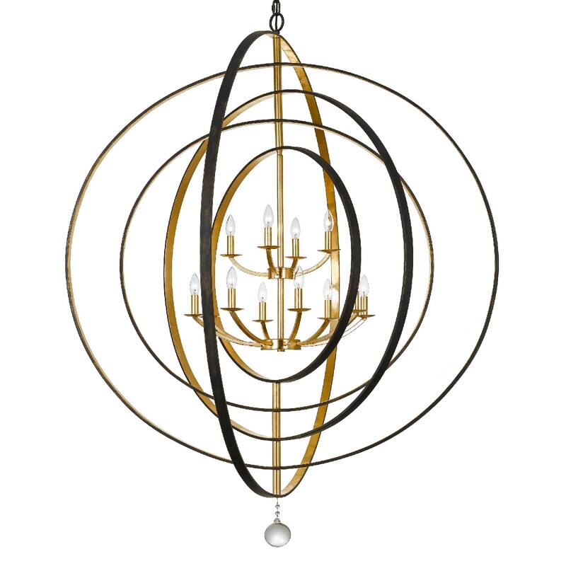 Luna 12 Light Bronze & Gold Chandelier - 60'' W x 63'' H - 60'' W x 63'' H