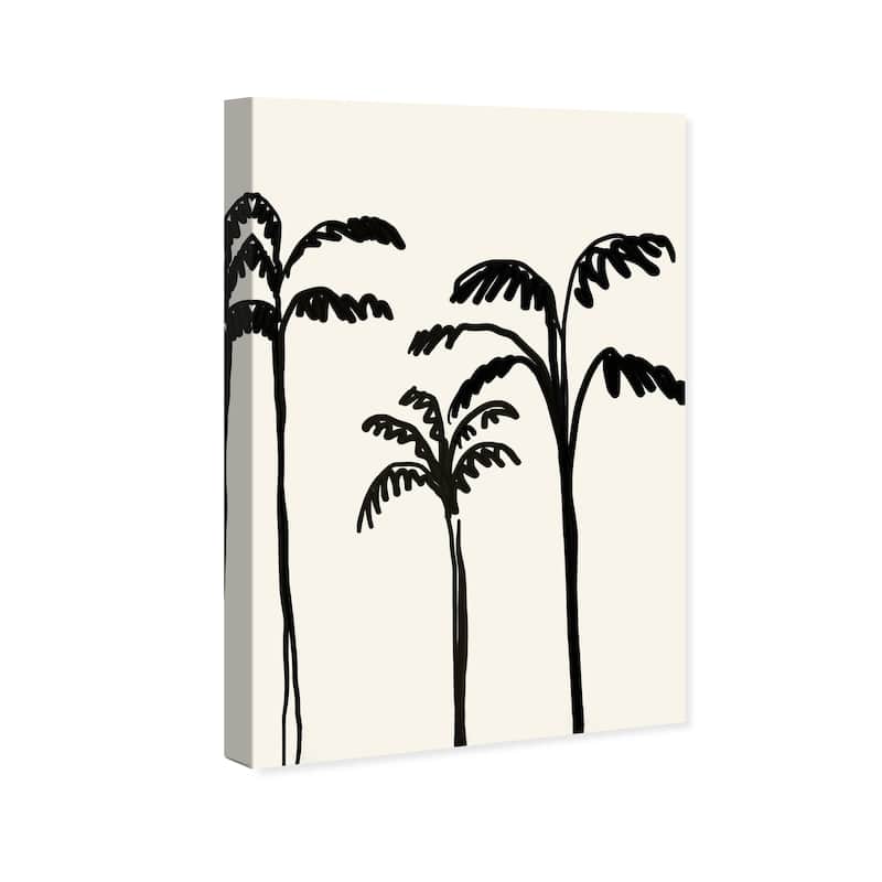 Wynwood Studio Canvas Floral and Botanical Palms Minimalist Black and Modern & Contemporary Wall Art Canvas Print