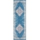 preview thumbnail 90 of 135, Nourison Grafix Distressed Vintage Medallion Area Rug 2' x 6' - Aqua Blue