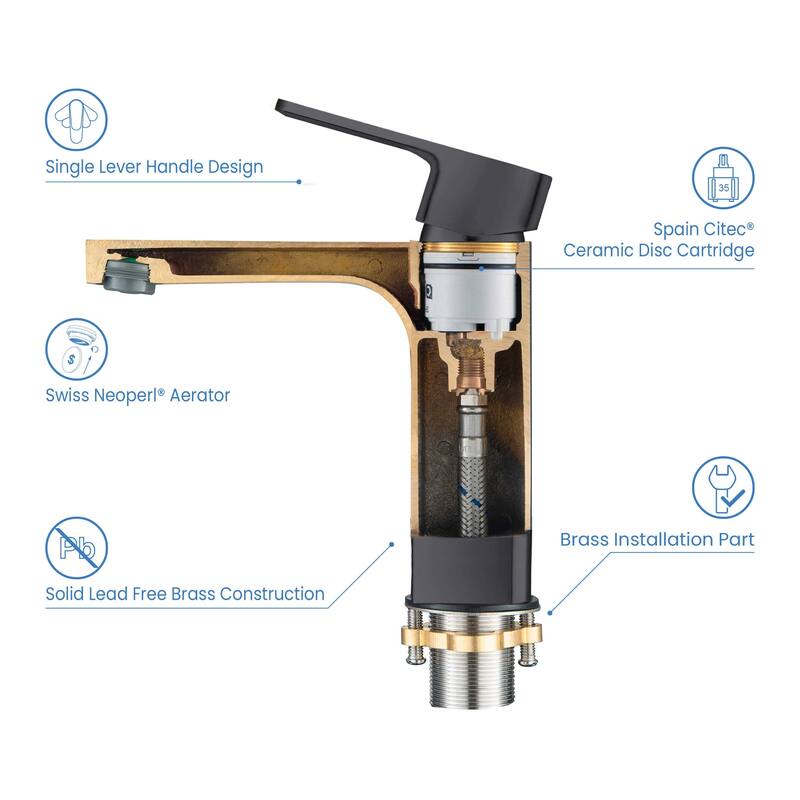 Blaze Single Handle Bathroom Sink Faucet