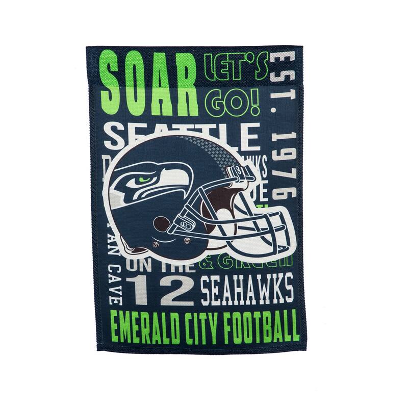 Embossed Suede Flag, Garden Size, Seattle Seahawks