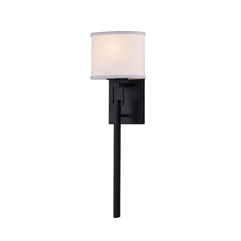 Justice Design Group Alpine ADA 1-Light Wall Sconce with Linen Fabric Shade - Matte Black