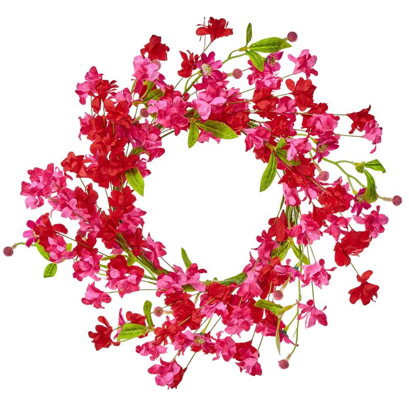 13" Pink Blossom Candle Ring