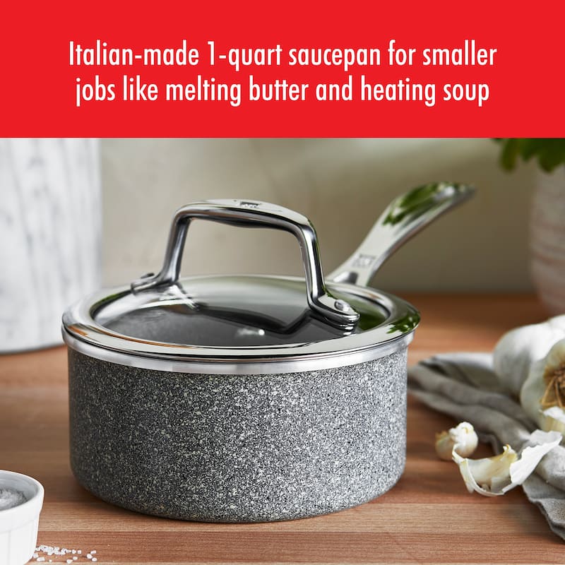 ZWILLING Vitale Aluminum Nonstick Saucepan with Lid - Gray