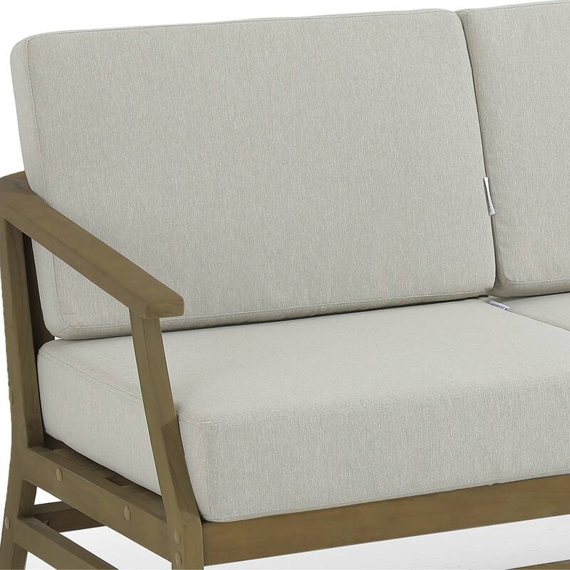 Teak Outdoor Patio Club Chairs Loveseat with Cushions