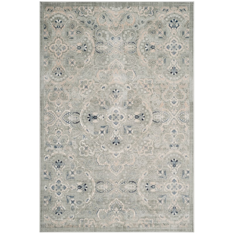 SAFAVIEH Persian Garden Delpha Vintage Boho Oriental Viscose Rug - 4' x 5'3" - Grey/Blue