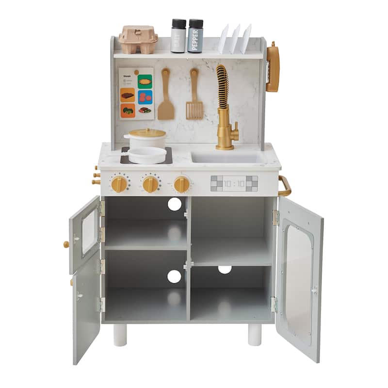 Teamson Kids Little Chef Memphis Wooden Play Kitchen with Accessories - 19.76" L x 11.73" W x 31.5" H