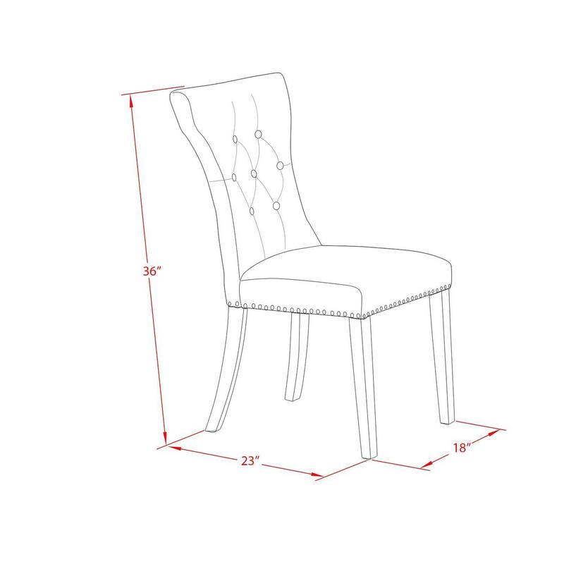 Parsons Chairs Set of 2 with Black Finish, Grey Fabric, Stylish Dining Room Seating - 24.5