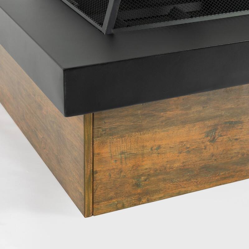36-Inch Iron Wood-Burning Fire Pit Table