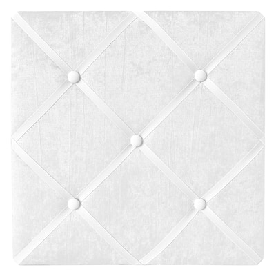 Solid White 13in Fabric Memory Photo Bulletin Board - Velvet Luxurious Elegant Princess Boho Shabby Chic for Lace Collection