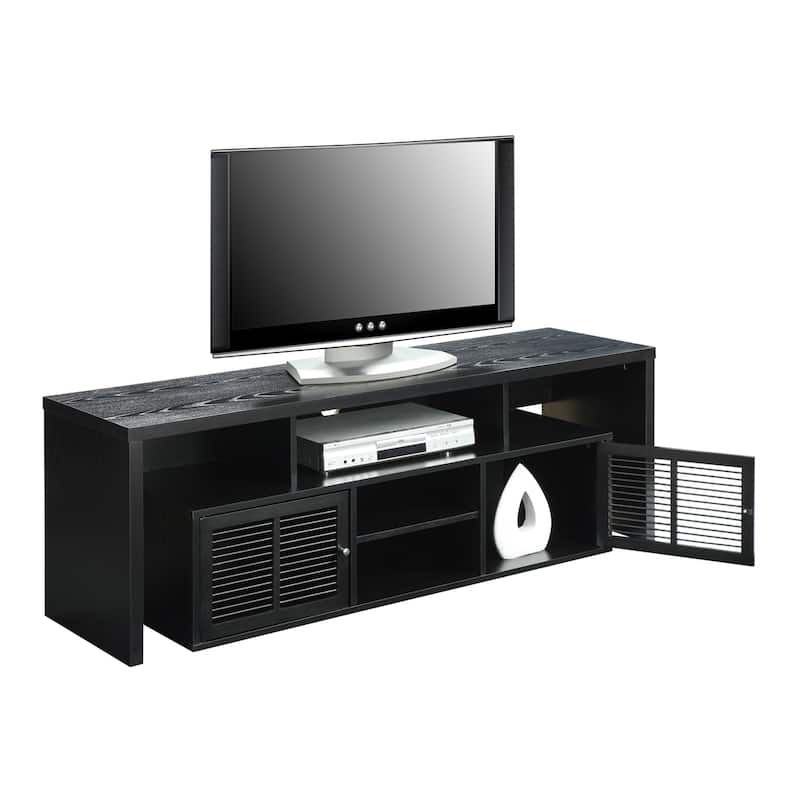 Convenience Concepts Lexington 65 inch TV Stand with Storage Cabinets and Shelves - Black