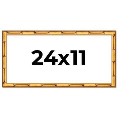 24x11 Frame Gold Bamboo Picture Frame Modern Photo Frame Includes UV Acrylic Shatter Guard Front Acid Free Foam Backing Board