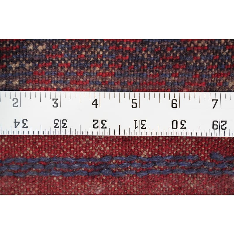 Hand Knotted Oriental 100% Wool Carpet Traditional Tribal Navy Blue & Blues Balouch Runner Rug - 7' 10'' X 1' 11''