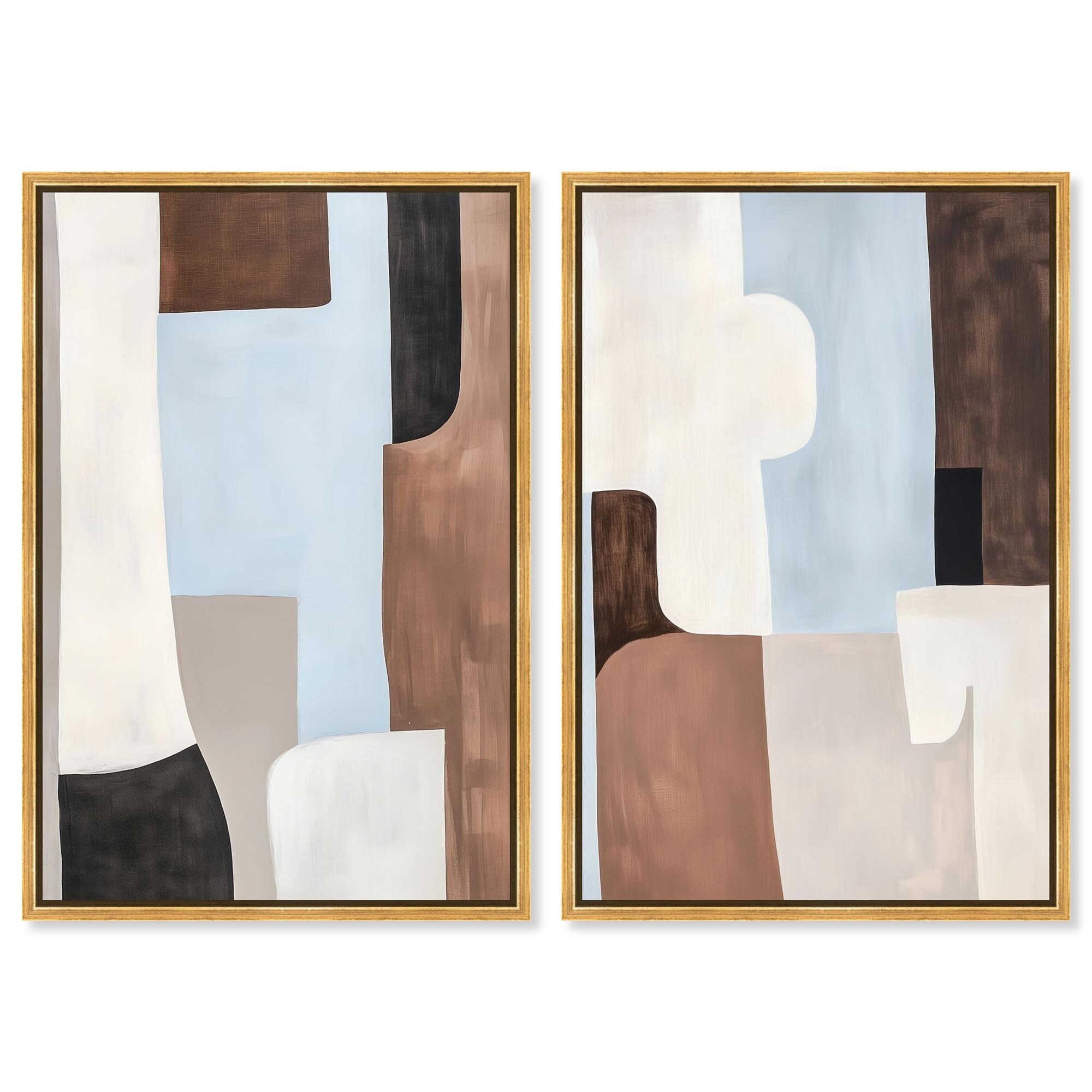 Architectural Hues Brown Art Set Canvas Print by Art Remedy