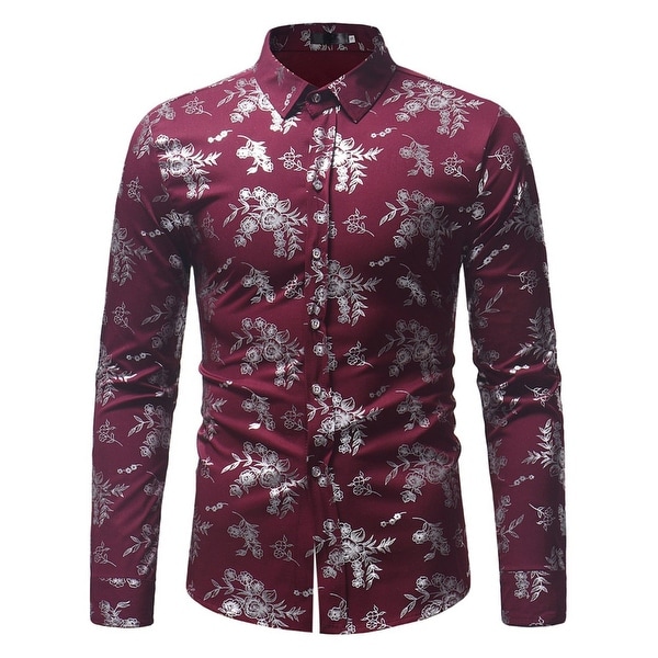slim floral dress shirt