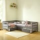 preview thumbnail 2 of 14, Twin Size L-shaped Platform Bed with Three Storage Drawers