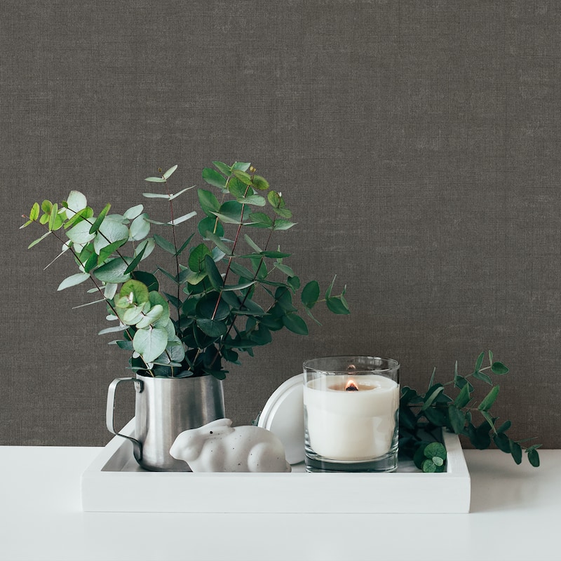Galerie Wallcoverings Fusion Collection Linen Effect Textured Non-woven Matte Wallpaper Roll