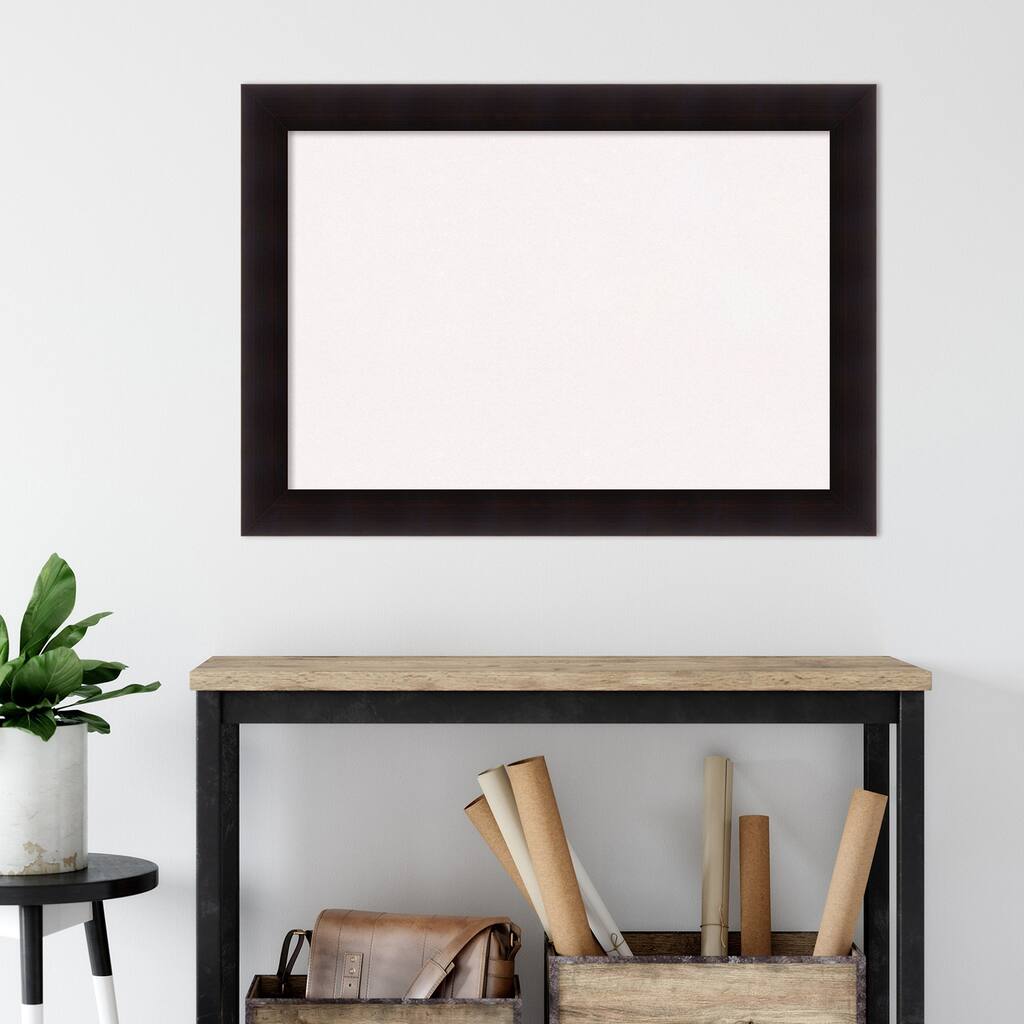 Portico Espresso Wood Framed White Corkboard Bulletin Board