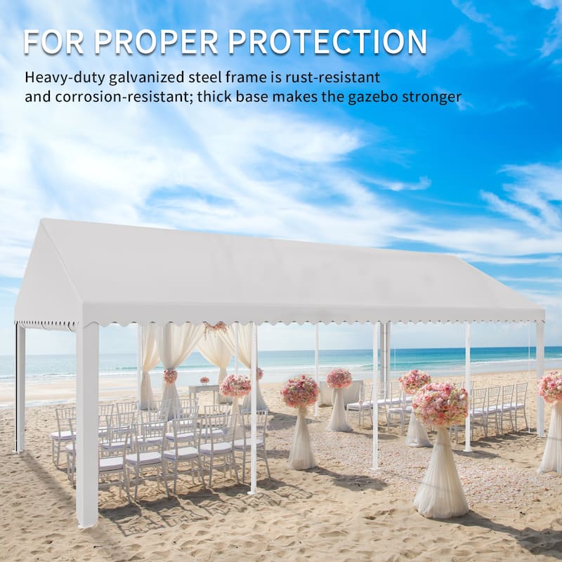 Outdoor White Party Tent Canopy with PVC Windows