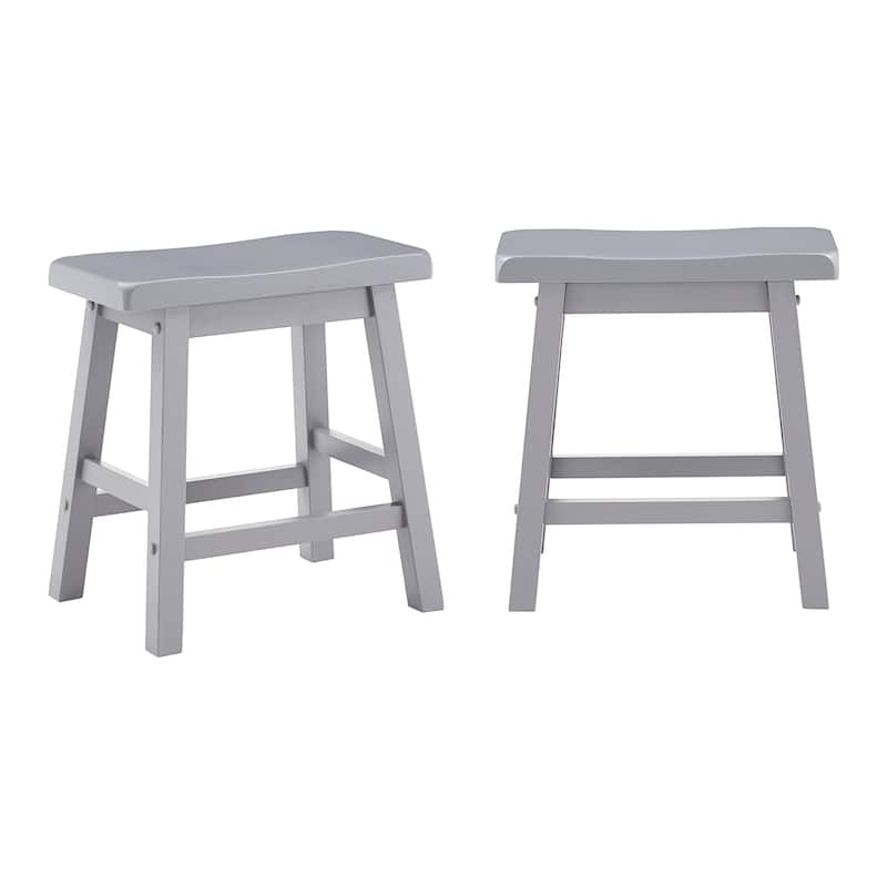 Cadiz Saddle Seat 18" Backless Stools (Set of 2) - Stool - Grey