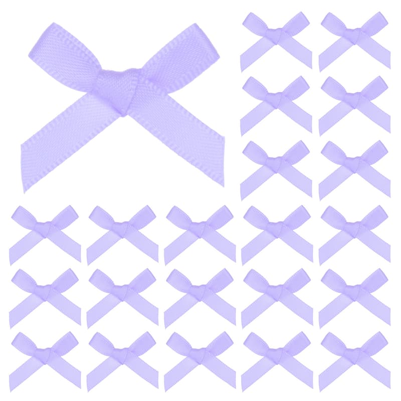 100-Pack Mini Craft Ribbon Bow,1x1.6 Inch for Craft DIY - Lilac