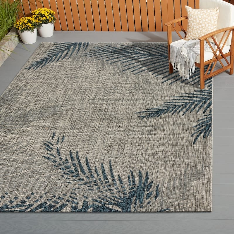 Sevita Callie Coastal Palm Fronds Tropical Indoor/Outdoor Area Rug