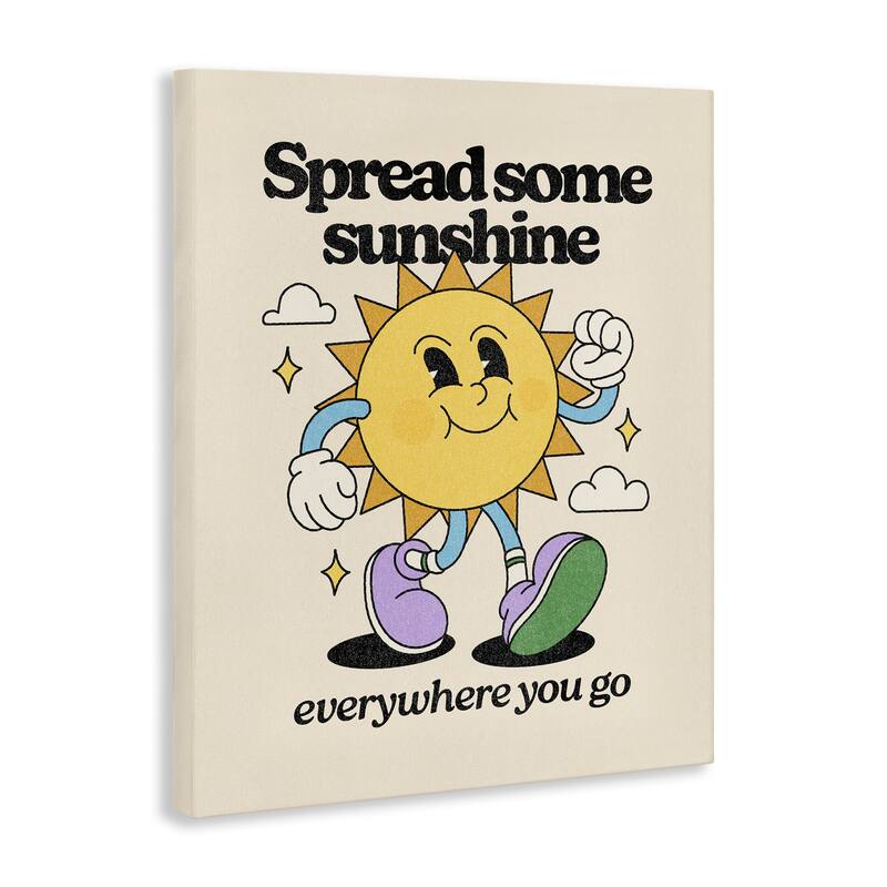 Stupell Retro Spread Some Sunshine Canvas Wall Art Design By Victoria Barnes