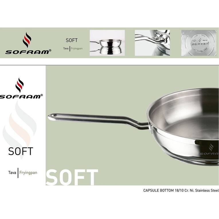 Sofram Soft 11" Stainless Steel Premium Frying Pan w/Lid