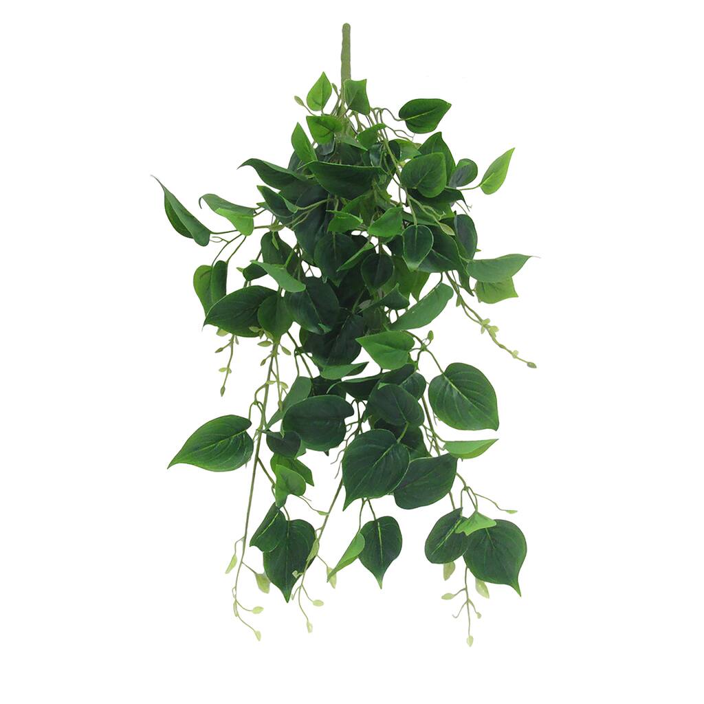 Set of 2 Artificial Philodendron Ivy Leaf Hanging Plant Greenery Foliage Bush UV Resistant Indoor Outdoor 30in