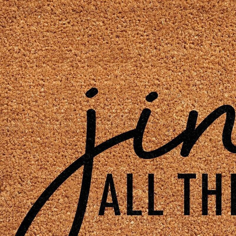 HomeRoots 24" X 36" Brown And Black Christmas Outdoor Coir Door Mat - 24.00' X '36.00