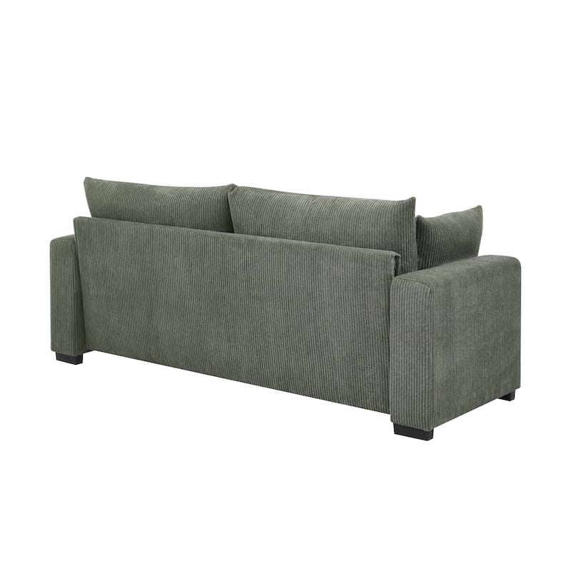 Coastal Style Corduroy Sofa - 31" D x 79" W x 34" H