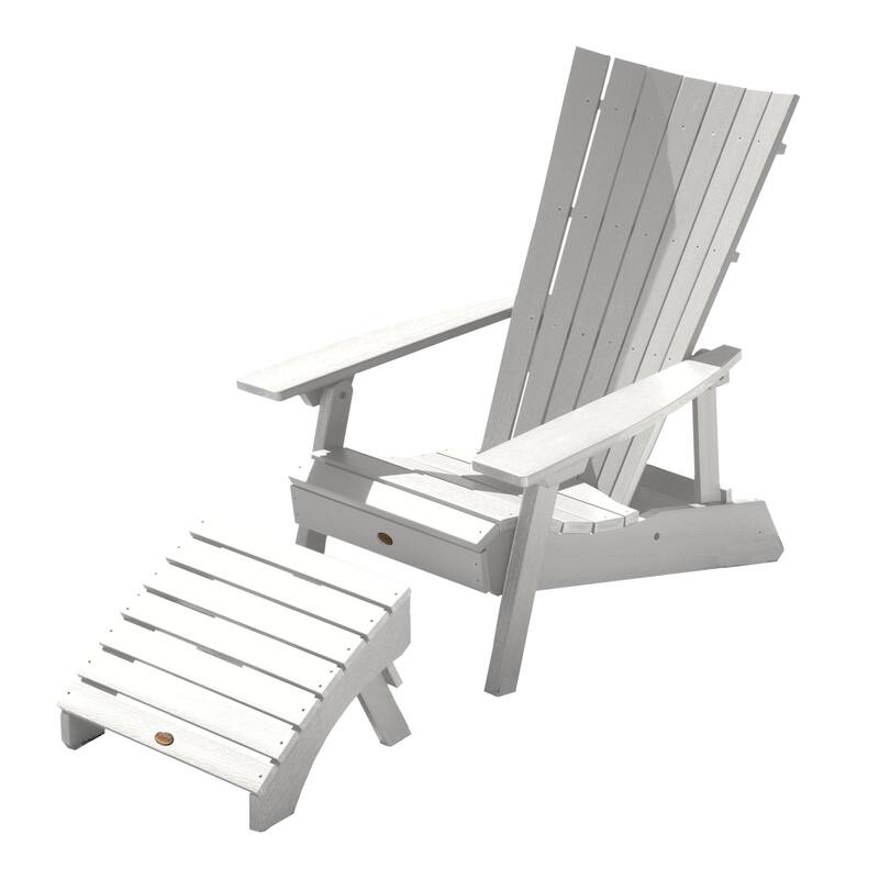 HIGHWOOD Modern Outdoor Chair and Ottoman Set - White