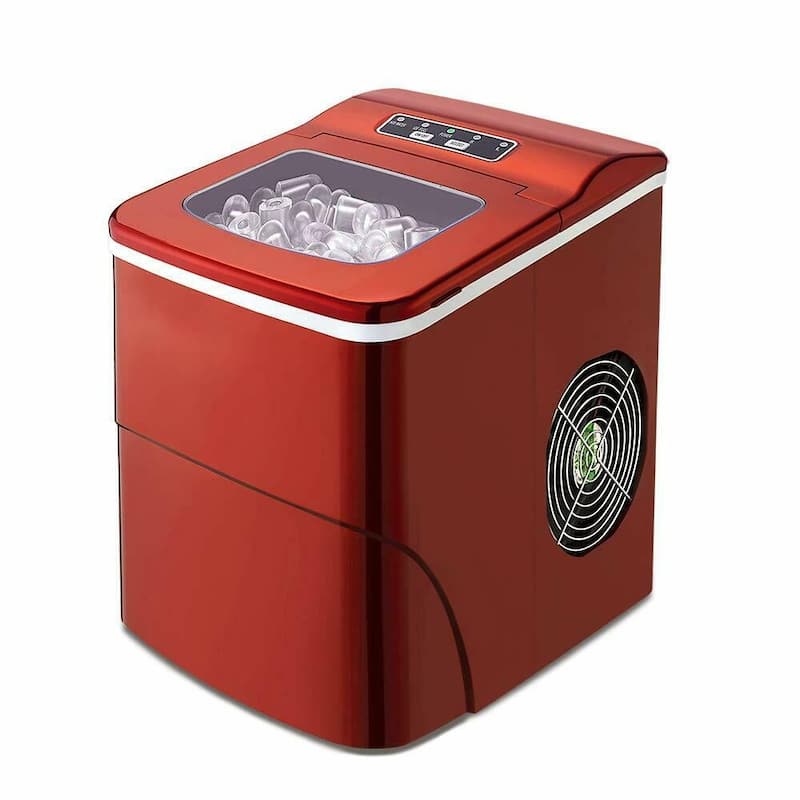 Portable Red Ice Maker Machine Countertop 26Lbs/24H 2 Sizes(S/L) w/ Scoop Home - 68 oz