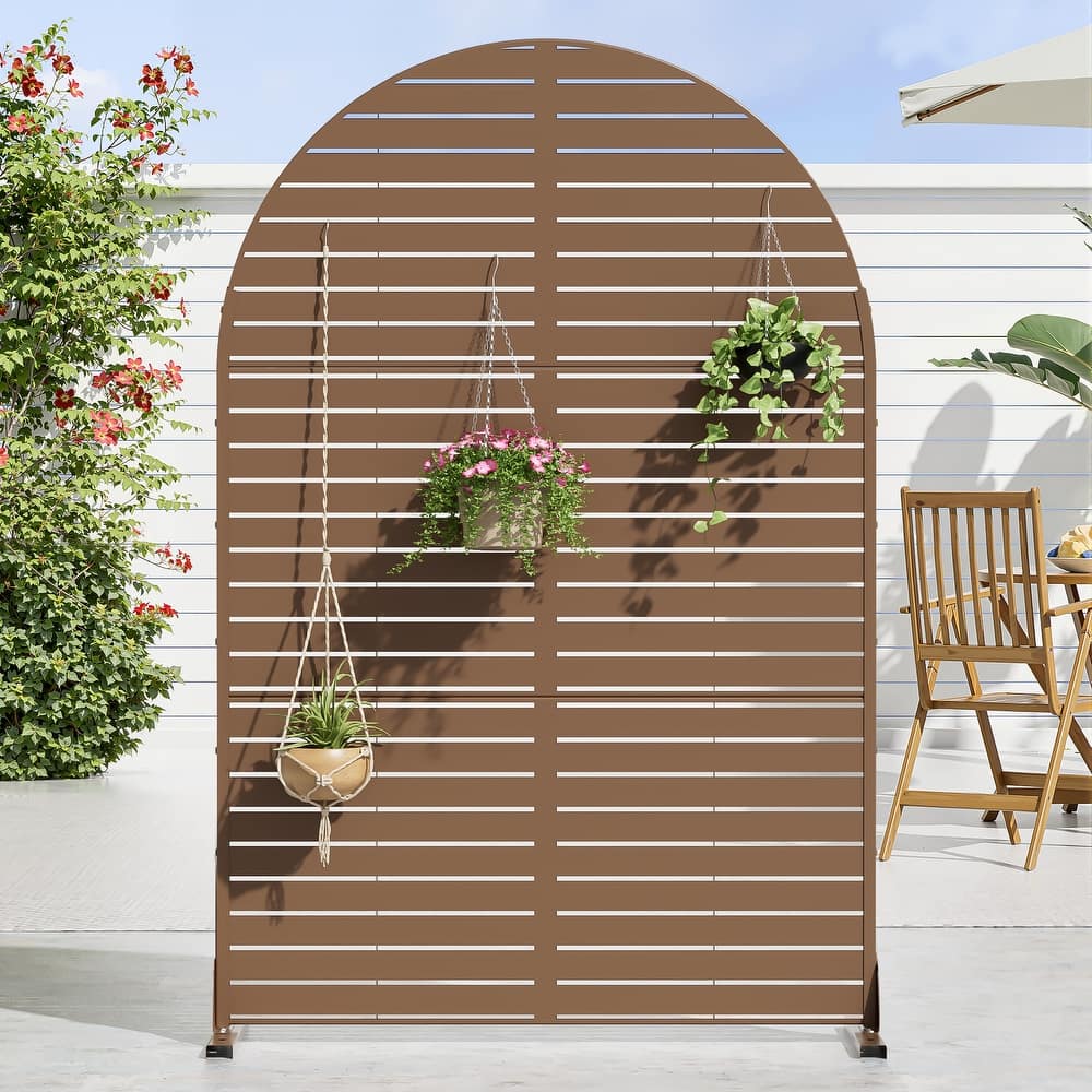 Dovelina 6ft.Outdoor Freestanding Metal Privacy Screen Decorative Garden Fence - 72"x47"