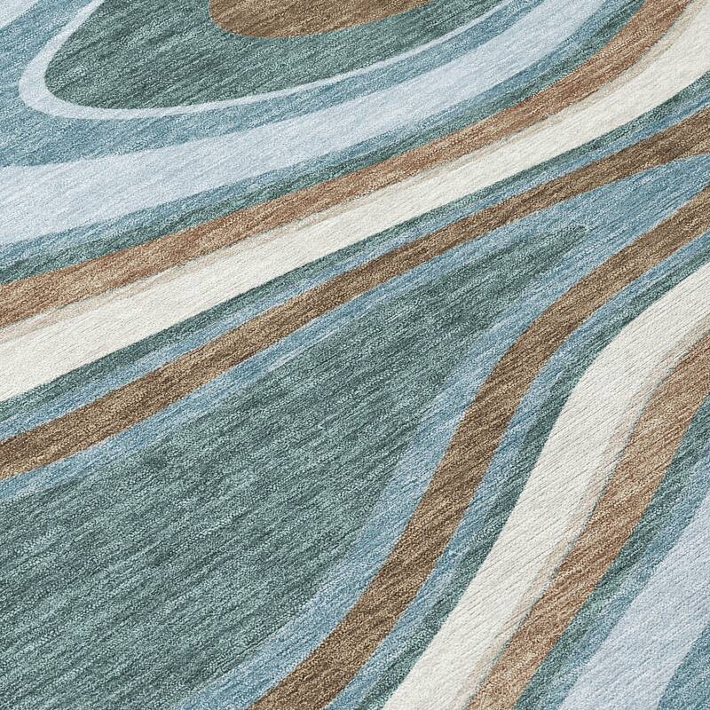 Machine Washable Indoor/ Outdoor Abstract Busey Chantille Rug