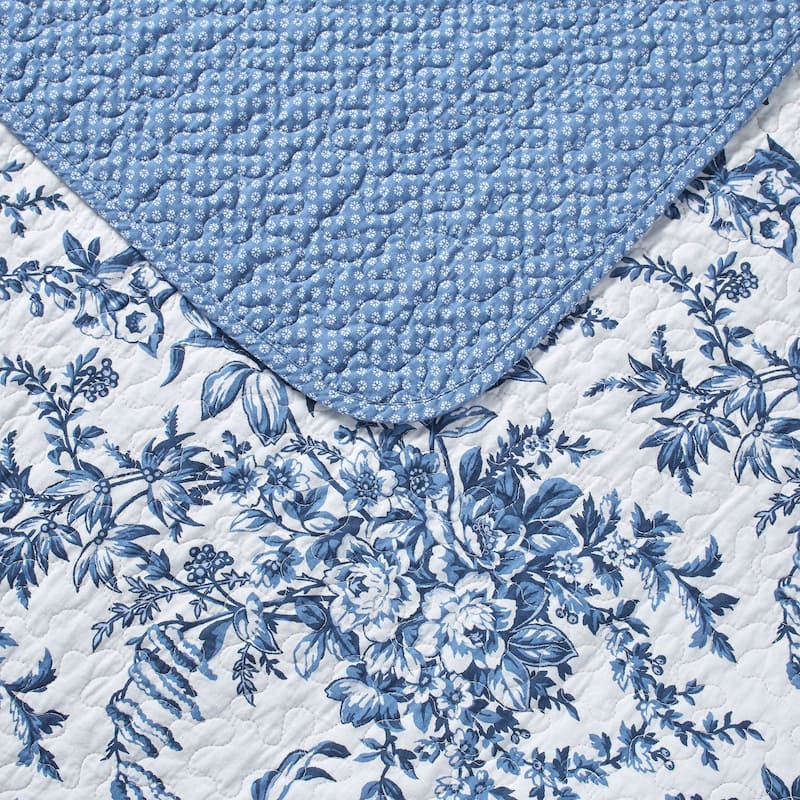 Laura Ashley Bedford Cotton Reversible Quilt Set