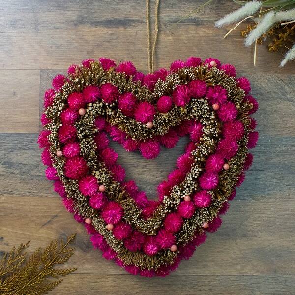 Shop 13 5 Pink Flowers Berries And Twig Heart Shaped Artificial Spring Wreath Unlit On Sale Free Shipping On Orders Over 45 Overstock 16555973