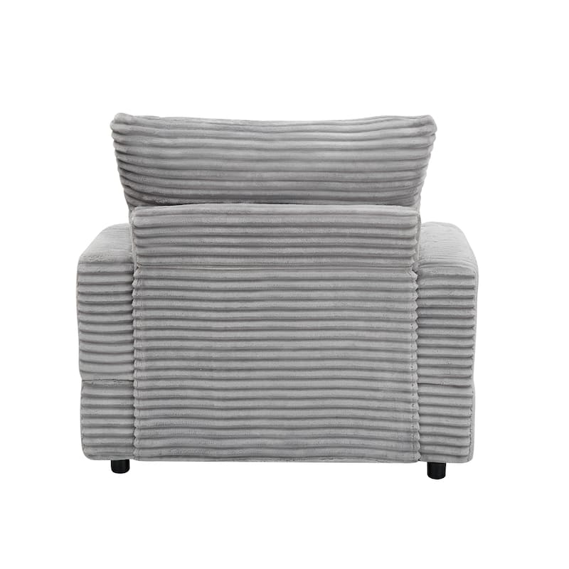Armchair & Ottoman Set with Cup Holder and 2 Throw Pillows